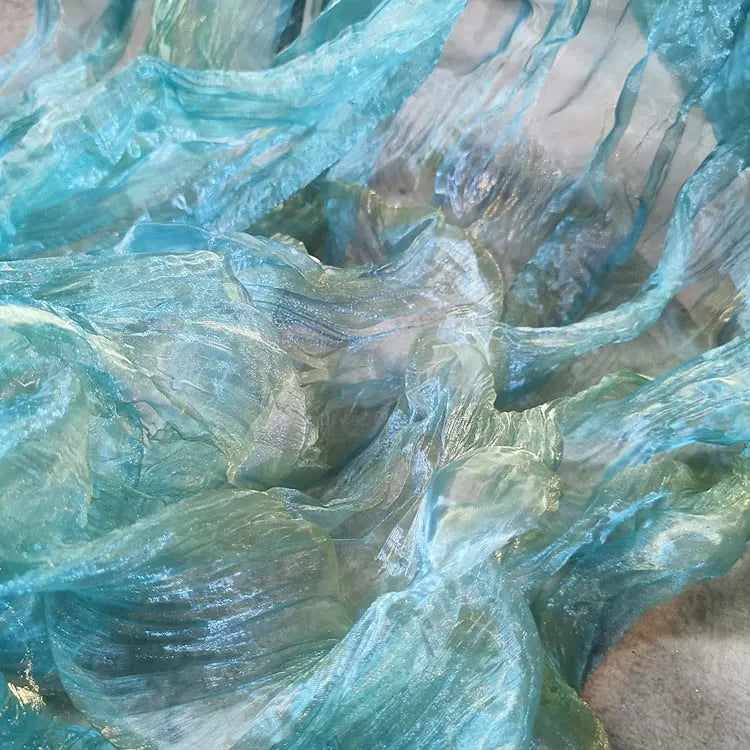 PleatedIridescentSheerOrganzaFabricByTheYard