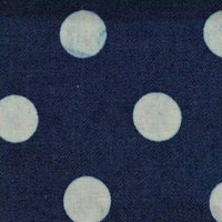 Dark blue polka dot denim fabric, Polka Dot Printed Denim Fabric By The Yard.