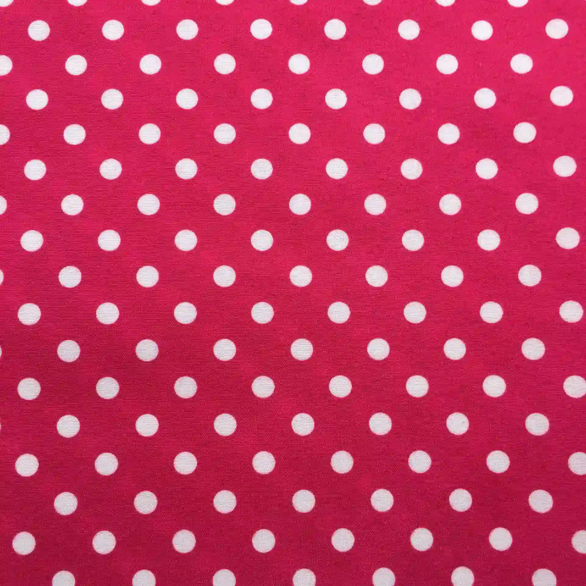 Longan Craft’s Polka Dot Printed Peachskin Fabric By The Yard features a vibrant pink microfiber polyester with evenly spaced white polka dots, offering a soft peachskin texture perfect for stylish DIY skirts and dressmaking projects.