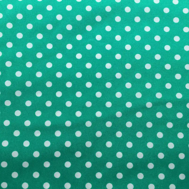 Longan Craft's Polka Dot Printed Peachskin Fabric by the yard features soft, colorful microfiber polyester with evenly spaced white polka dots—perfect for DIY skirts and dressmaking projects.