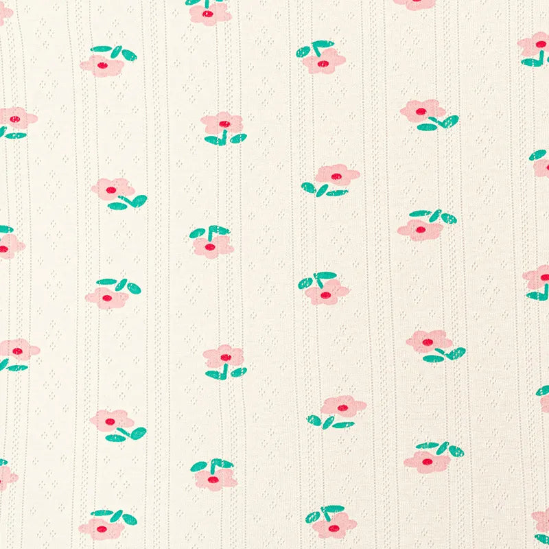 Printed Cotton Pointelle Knit Fabric By The Yard