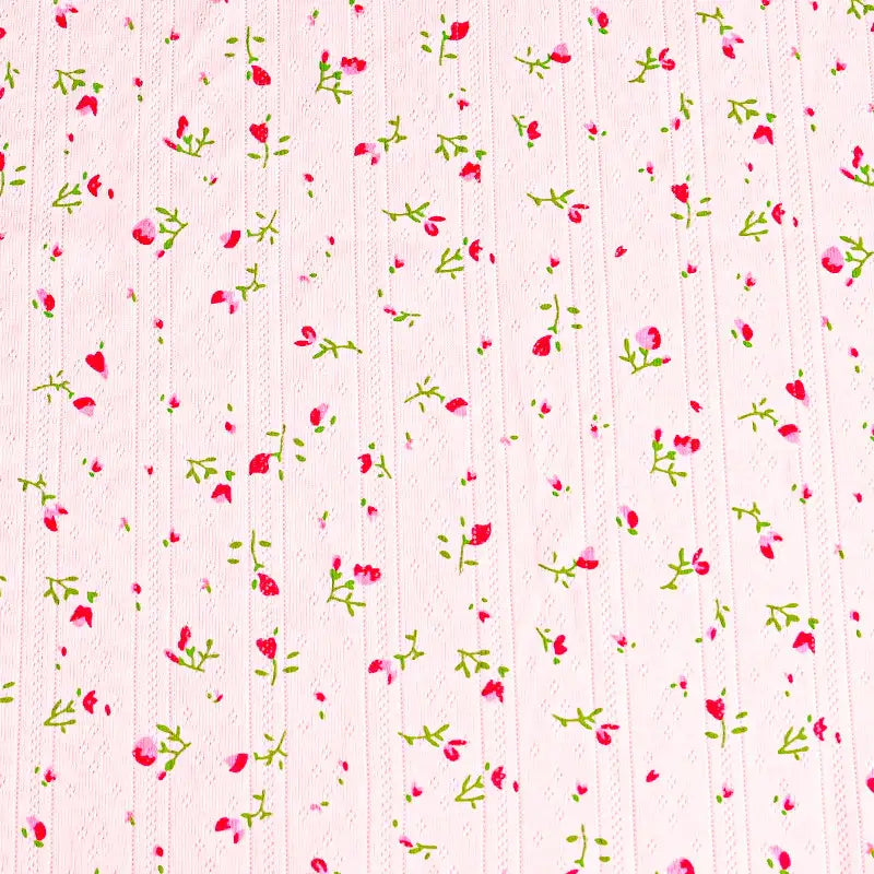 Printed Cotton Pointelle Knit Fabric By The Yard