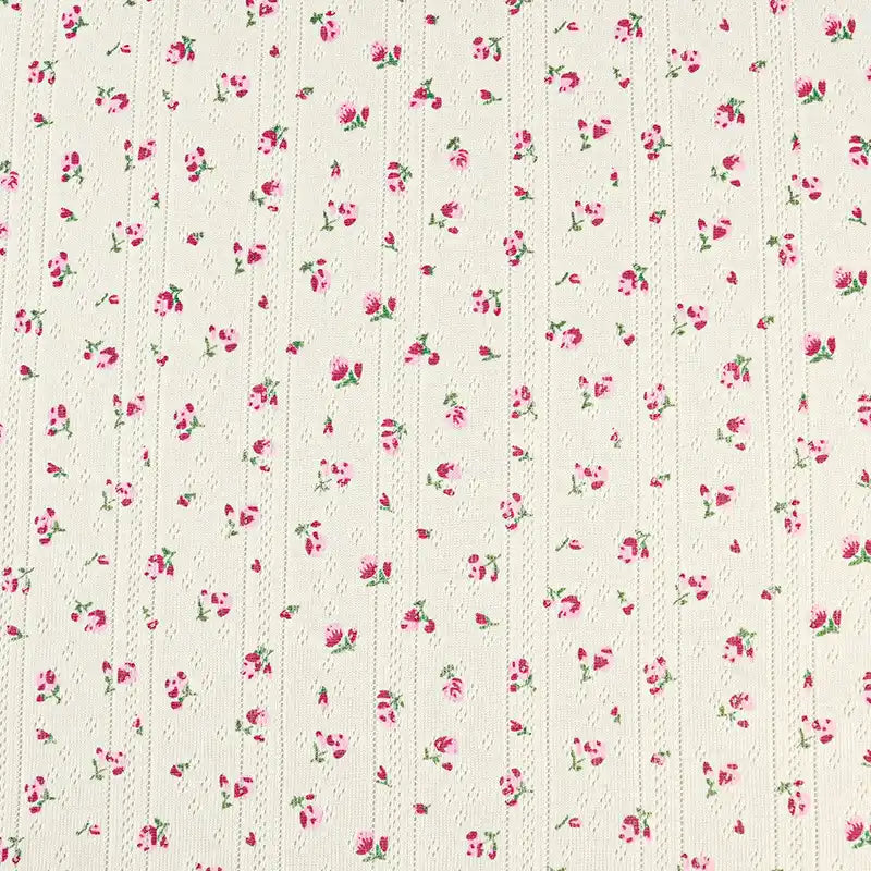 Printed Cotton Pointelle Knit Fabric By The Yard