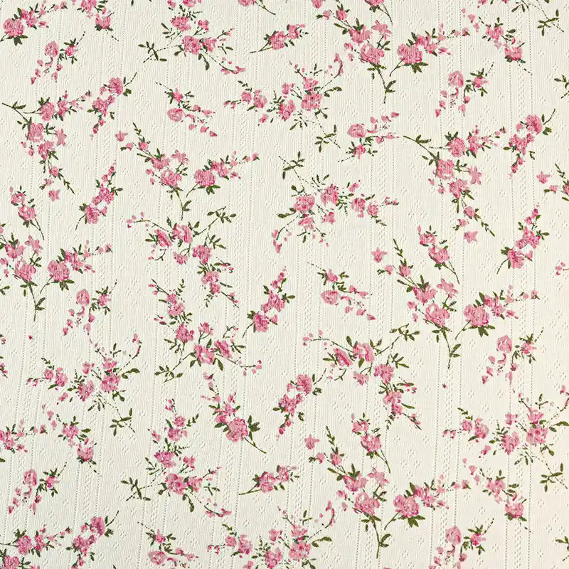 Printed Cotton Pointelle Knit Fabric By The Yard