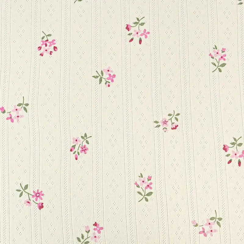 Printed Cotton Pointelle Knit Fabric By The Yard