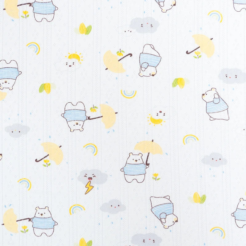 Printed Cotton Pointelle Knit Fabric By The Yard