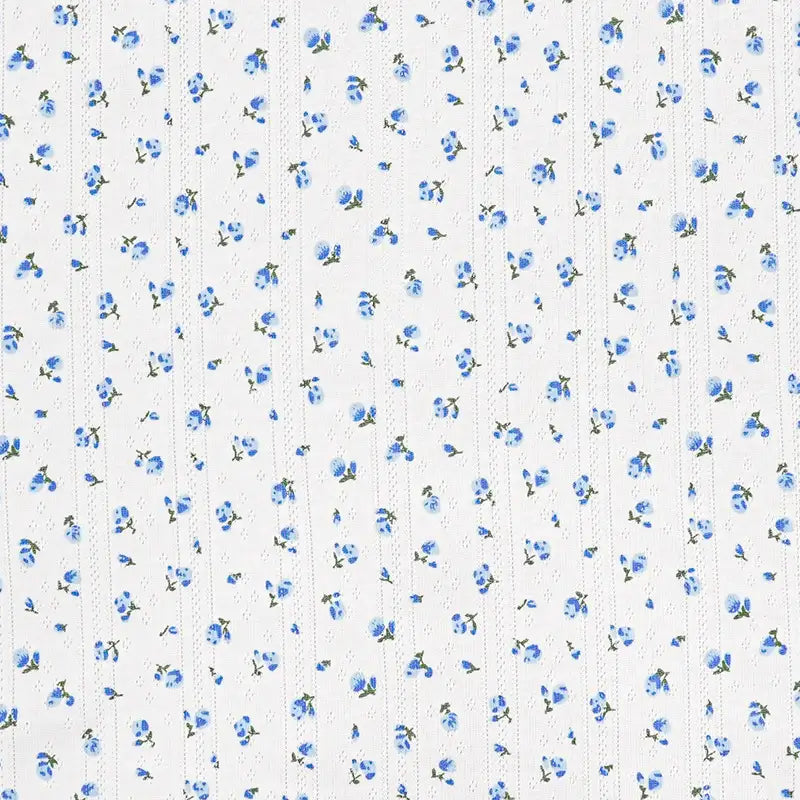 Printed Cotton Pointelle Knit Fabric By The Yard