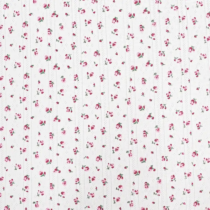 Printed Cotton Pointelle Knit Fabric By The Yard