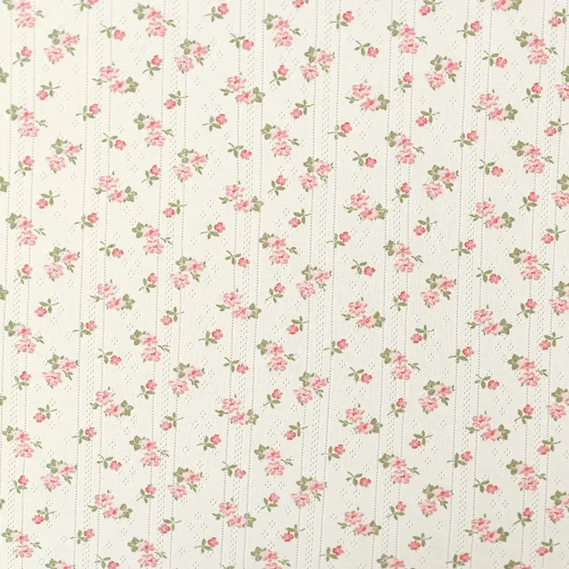Printed Cotton Pointelle Knit Fabric By The Yard