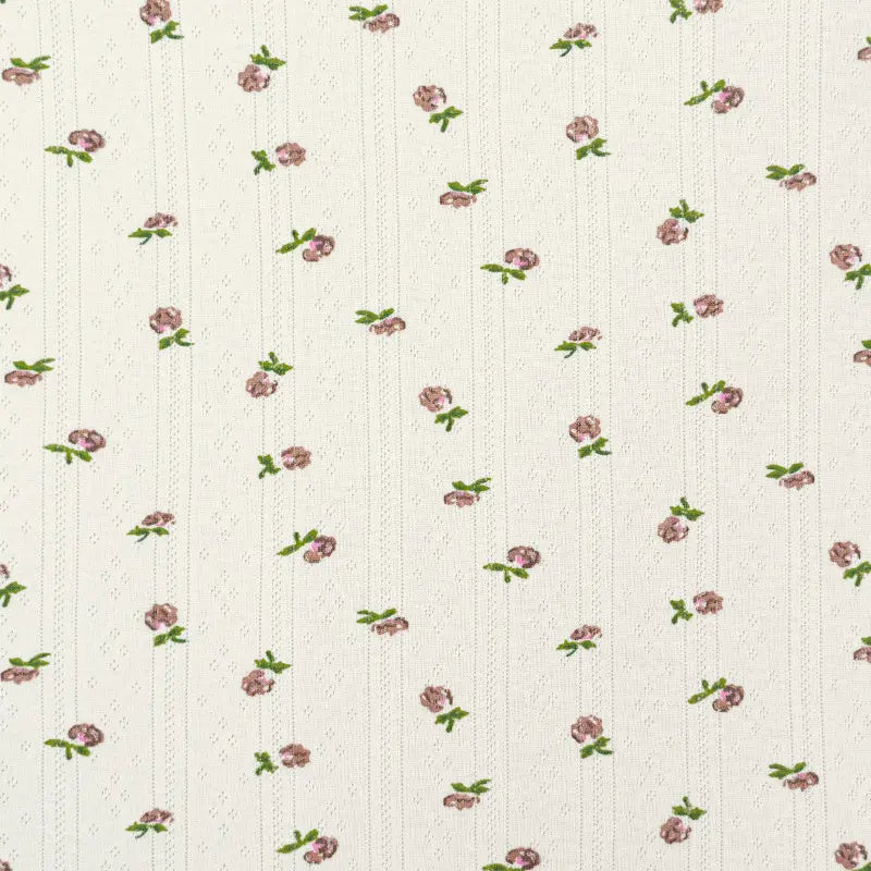 Printed Cotton Pointelle Knit Fabric By The Yard