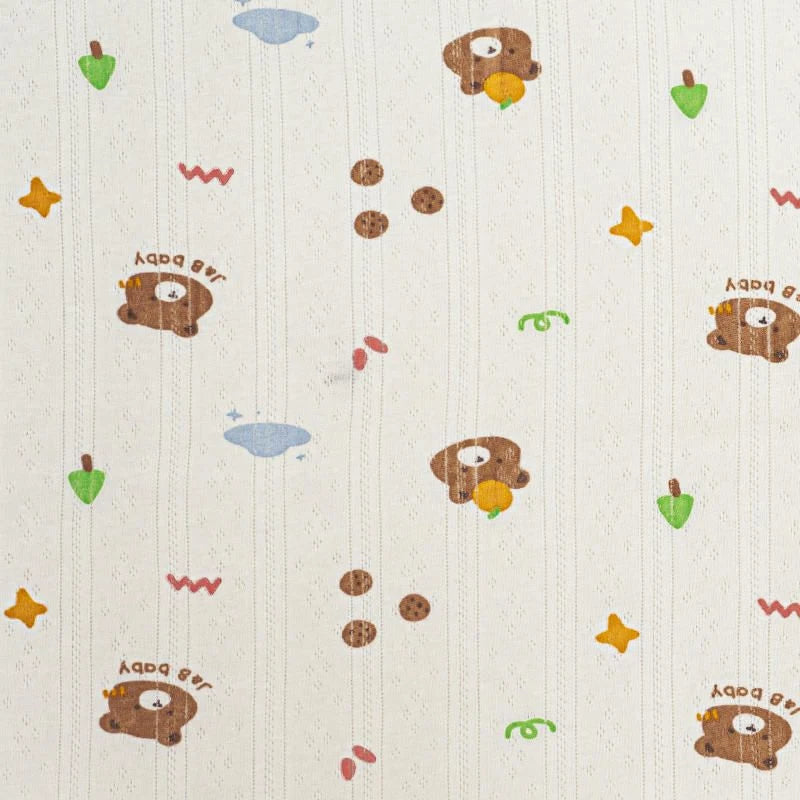 Printed Cotton Pointelle Knit Fabric By The Yard