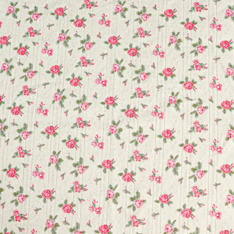 Printed Cotton Pointelle Knit Fabric By The Yard