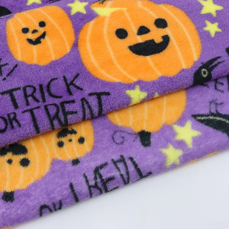 Pumpkin Print Halloween Flannel Fabric By The Yard