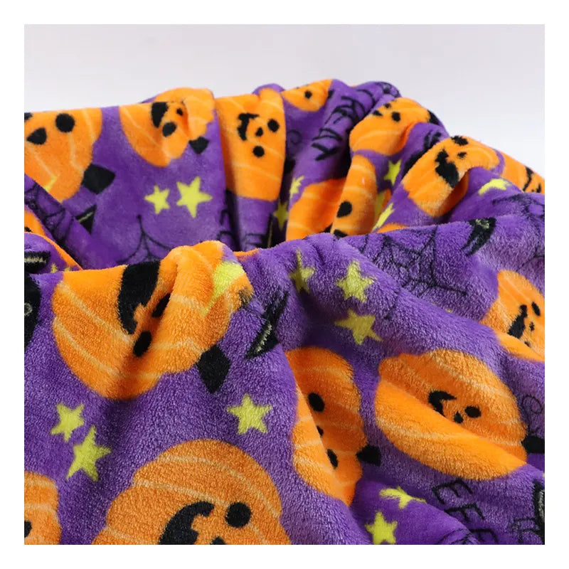 Pumpkin Print Halloween Flannel Fabric By The Yard
