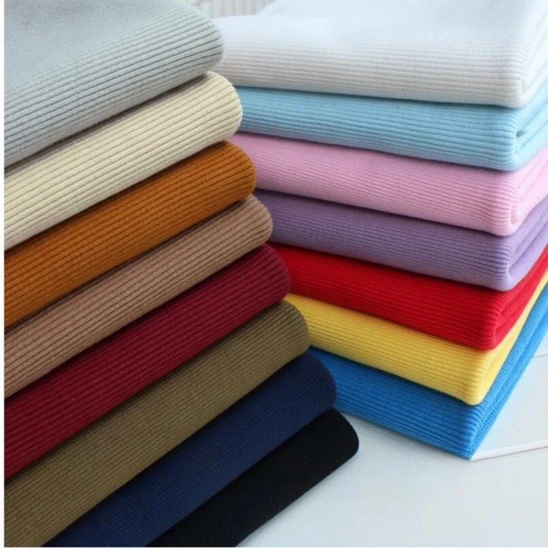 Hytex Rib Color Pure Color Cotton Rib Knit Fabric | 2x2 Ribbed Cotton Fabric