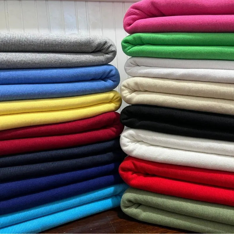 Pure Color Cotton Rib Knit Fabric By The Yard