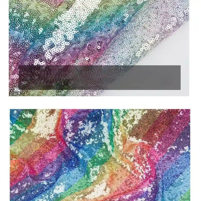 Rainbow Sequin Fabric By The Yard