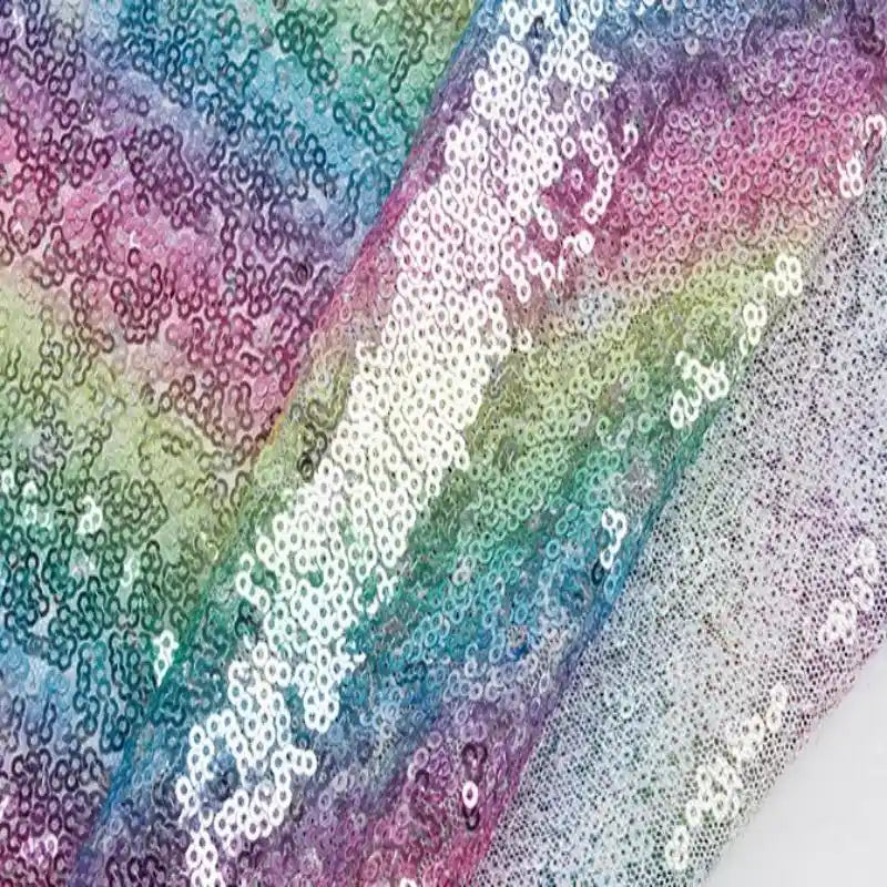 Rainbow Sequin Fabric By The Yard