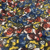 Rose Printed Pique Knit Fabric By The Yard