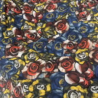 Rose Printed Pique Knit Fabric By The Yard