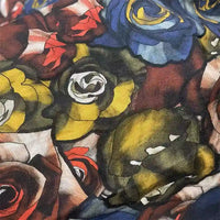 Rose Printed Pique Knit Fabric By The Yard