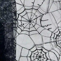 SequinEmbroideredTulleFabricByTheYardSpiderWebTulleFabricForHalloweenDecoration