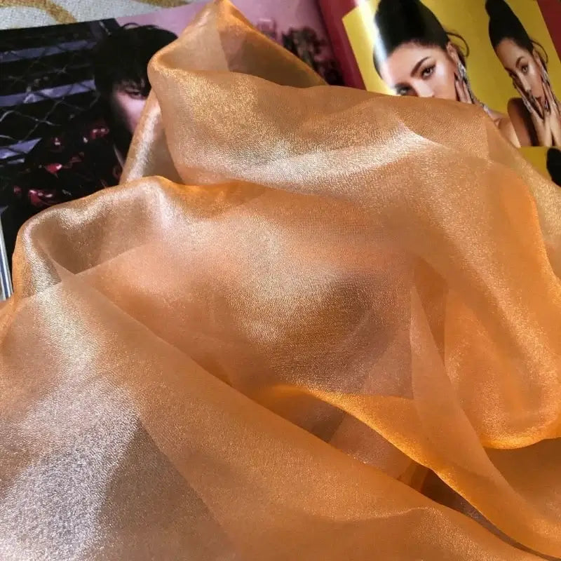 Shiny Organza Sheer Fabric By The Yard-Longan Craft