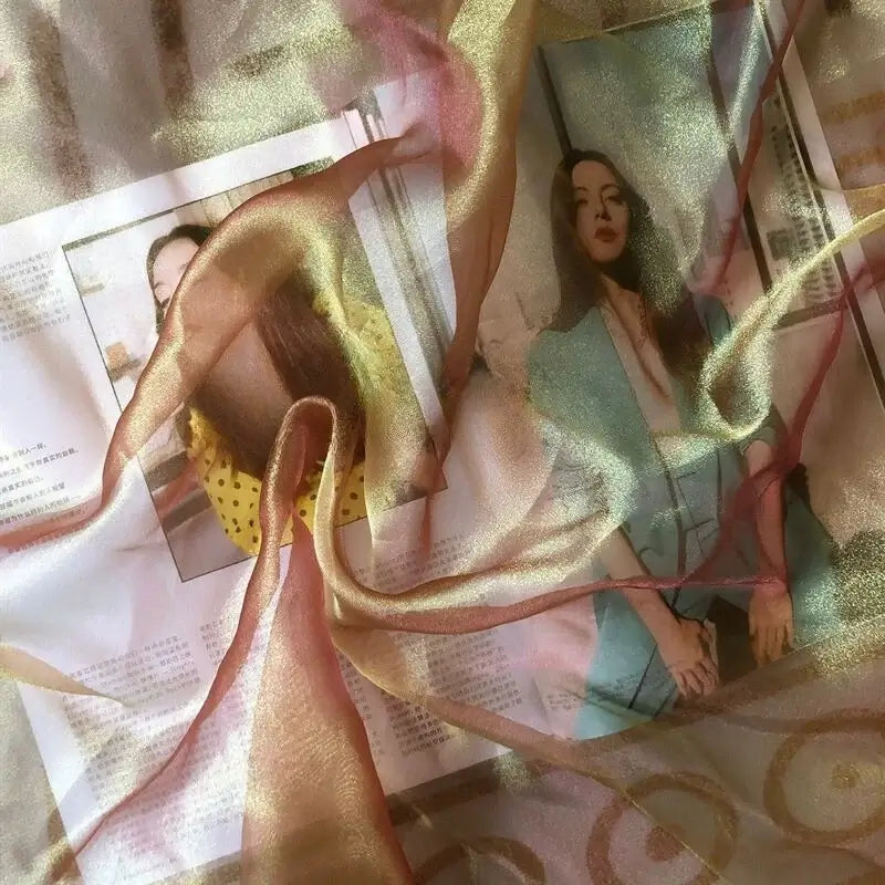 Shiny Organza Sheer Fabric By The Yard-Longan Craft