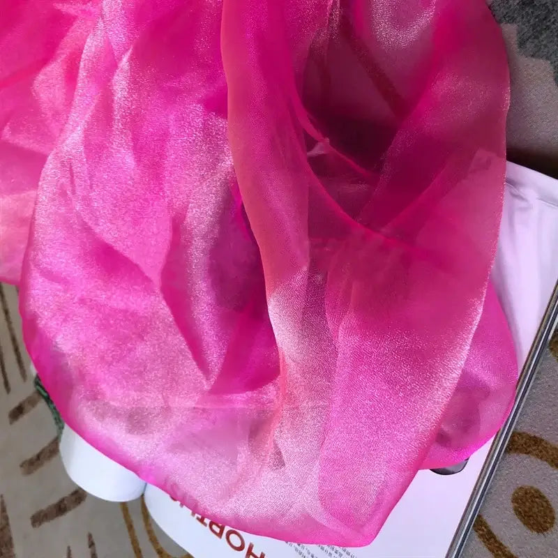 Shiny Organza Sheer Fabric By The Yard-Longan Craft