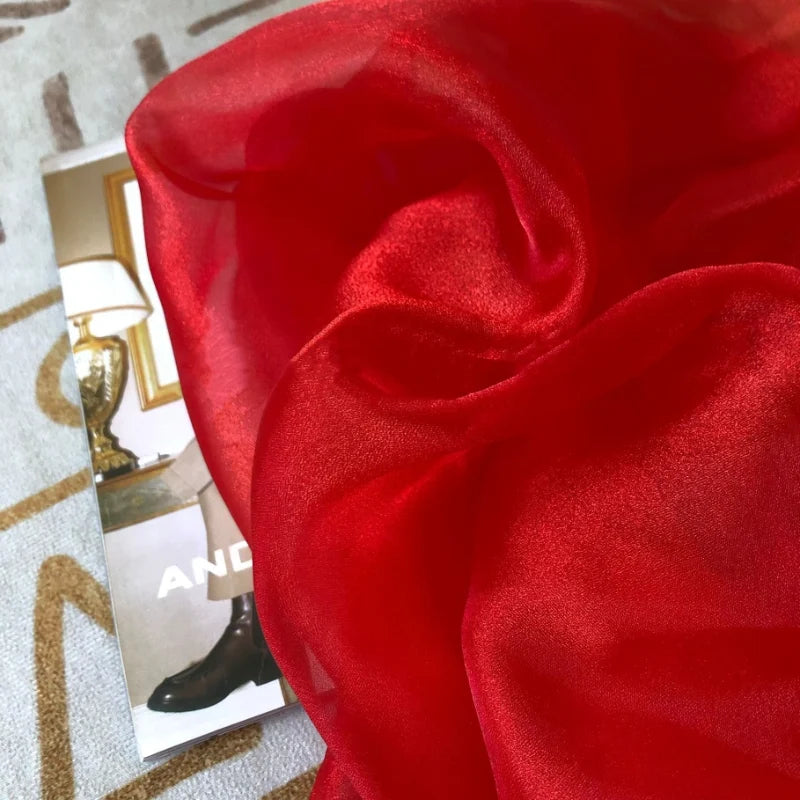 Shiny Organza Sheer Fabric By The Yard-Longan Craft