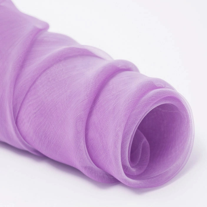 A close-up of Longan Craft’s Silky Polyester Organza Fabric By The Yard, a premium solid color organza that's soft, sheer, and delicately translucent—perfect for bridal gowns or evening dresses.