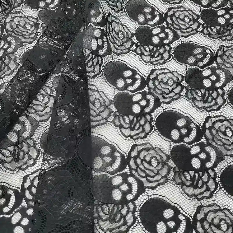 Skull Lace Fabric By The Yard