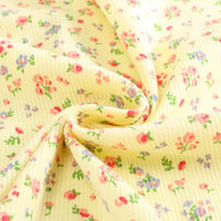 Small Floral Cotton Rib Knit Fabric By The Yard