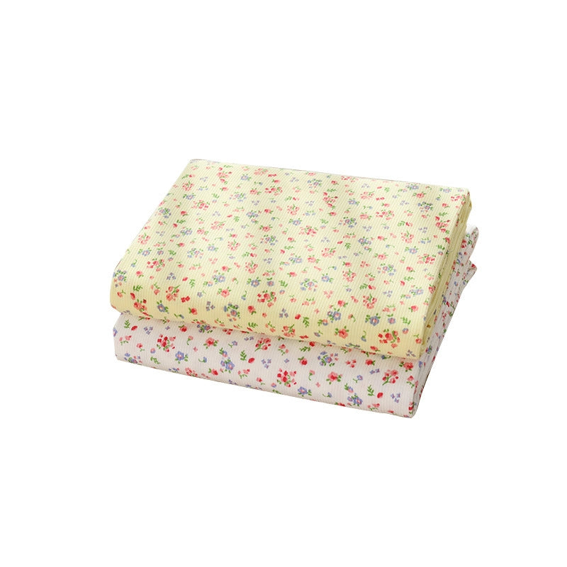 Small Floral Cotton Rib Knit Fabric By The Yard