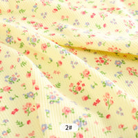 Small Floral Cotton Rib Knit Fabric By The Yard