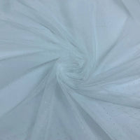 Close-up of Longan Craft Small Polka Dot Tulle Fabric by the Yard—a soft, colorful polyester tulle with delicate dots, gathered and swirled at the center. Its airy texture is ideal for dresses, veils, or adding elegance to wedding attire.