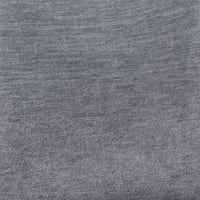 A detailed view of Longan Craft's Solid Color Chenille Upholstery Fabric shows smooth, subtle texture and fine horizontal weave in gray—ideal for couches, chairs, or sofas. Made from thick polyester chenille for lasting durability.