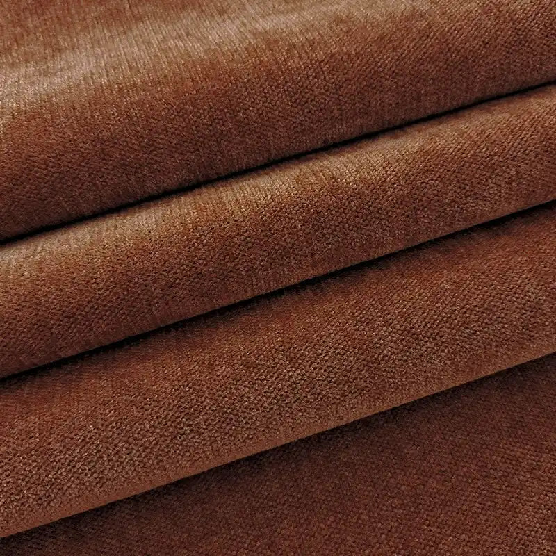 Close-up of Longan Craft Solid Color Chenille Upholstery Fabric, showing its thick, soft texture and smooth weave—ideal polyester material for couch, chair, or sofa projects.
