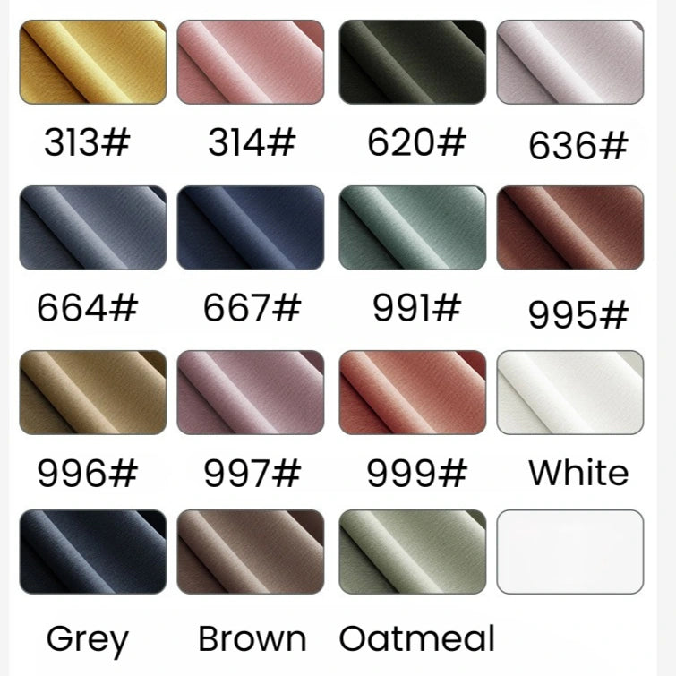 A chart displays 16 shades of Longan Craft's Solid Color Modal Jersey Fabric by the yard, including pink, green, blue, brown, grey, oatmeal, and white—ideal cotton spandex fabric for children's sleepwear and clothing.