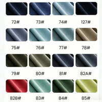 A chart of 16 solid color swatches from Longan Craft's Solid Color Modal Jersey Fabric by the Yard, labeled with codes like 72#, features blue, green, brown, red, and beige shades in a soft cotton spandex blend ideal for sleepwear.