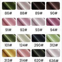 The Longan Craft Solid Color Modal Jersey Fabric By The Yard displays 16 breathable cotton spandex swatches in green, pink, brown, black, gray, and cream. Each is labeled with a three-digit code (e.g., 86#, 94#, 290#). Ideal for sleepwear.