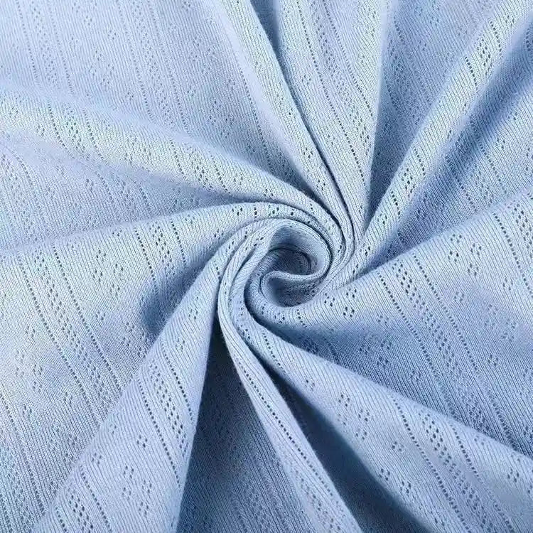Solid Color Pointelle Rib Fabric By The Yard