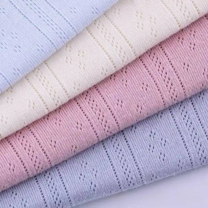 Solid Color Pointelle Rib Fabric By The Yard