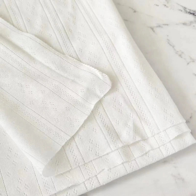 Solid Color Pointelle Rib Fabric By The Yard