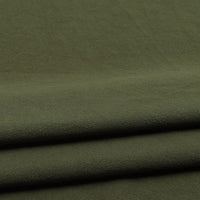 Close-up of folded olive green Solid Color Washed Crepe Fabric by the yard from Longan Craft, made of 100% cotton with a soft, textured crepe surface, gentle creases, and a matte finish—ideal for pants and clothing projects.