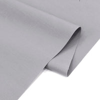 A close-up of Longan Craft's Solid Cotton Lawn Fabric by the yard, a smooth, light grey cotton-polyester lawn cloth material with clean edges, neatly folded and set against a white background—ideal for cozy dressmaking projects.