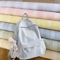 Solid Color Striped Seersucker Fabric By the Yard