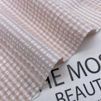 Solid Color Striped Seersucker Fabric By the Yard