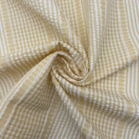 Solid Color Striped Seersucker Fabric By the Yard