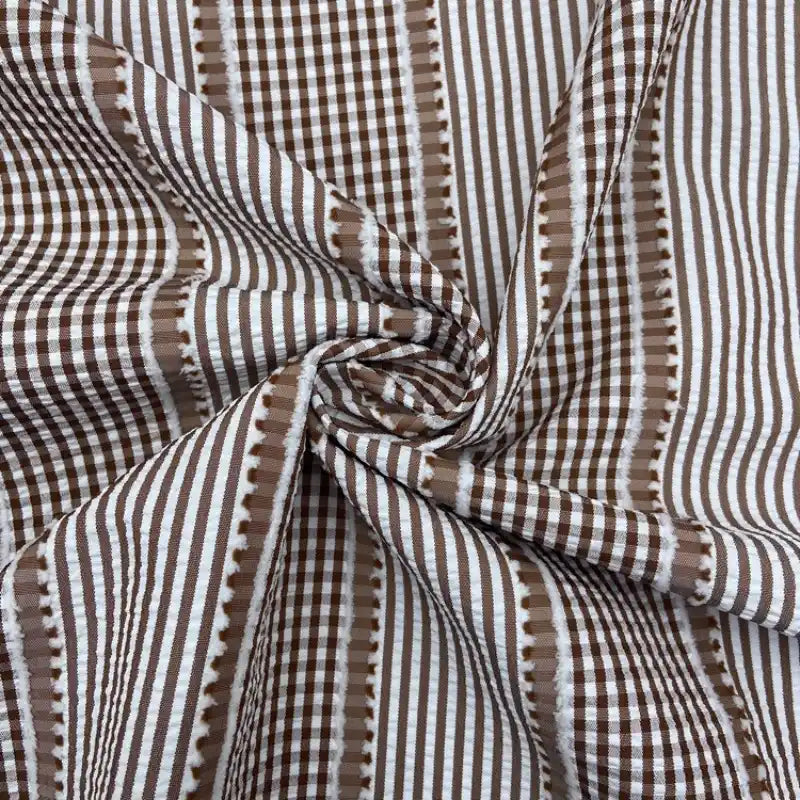 Solid Color Striped Seersucker Fabric By the Yard